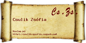 Csulik Zsófia névjegykártya