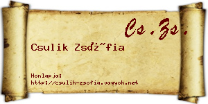 Csulik Zsófia névjegykártya